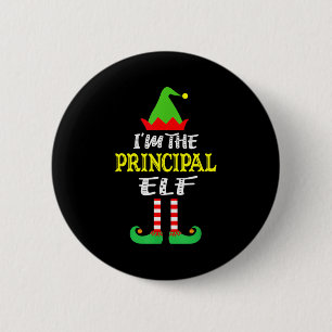Principal Elf Matching Family Group Christmas 6 Cm Round Badge