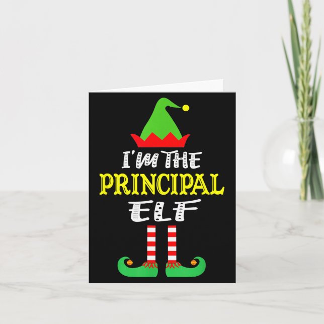Principal Elf Matching Family Group Christmas  Card (Front)