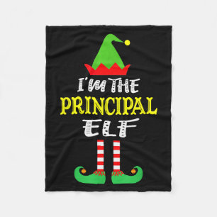 Principal Elf Matching Family Group Christmas  Fleece Blanket