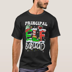 Principal ELF Squad Funny Christmas ELF Kids Teach T-Shirt