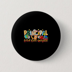 Principal Lead Love Inspire School Principal Back 6 Cm Round Badge