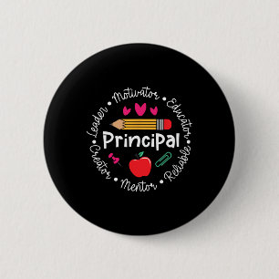 Principal Leader Motivator Funny Back To School Fi 6 Cm Round Badge