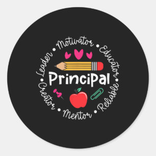 Principal Leader Motivator Funny Back To School Fi Classic Round Sticker