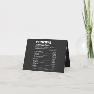 Principal Nutrition Facts Funny Card