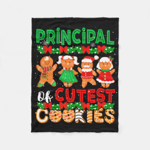 Principal Of Cutest Cookies Christmas Gingerbreads Fleece Blanket