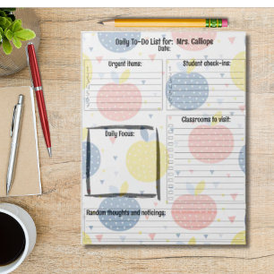 Principal Personalised Daily To-Do List Notepad
