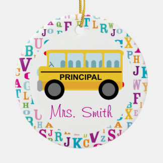 Principal Personalised School Bus Ornament Gift