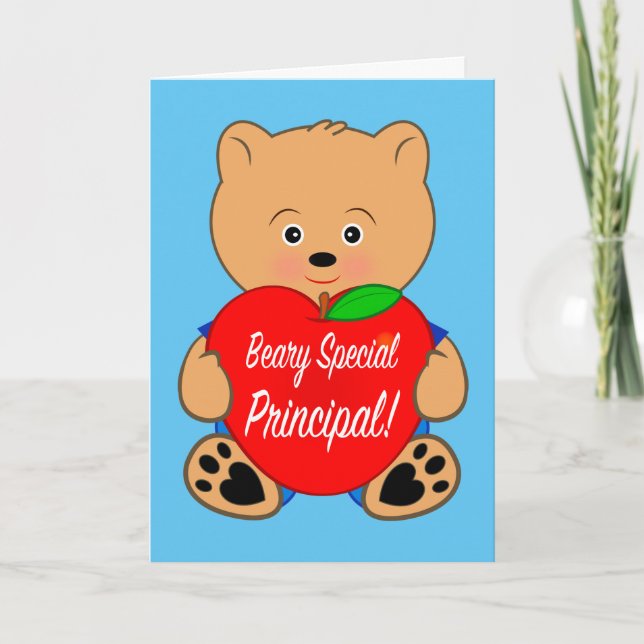 Principal Retirement with Teddy Bear and Apple Card (Front)