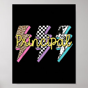 Principal Retro 80s 90s Leopard Print Lightening