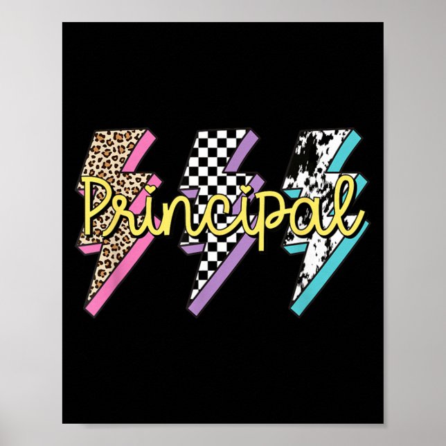 Principal Retro 80s 90s Leopard Print Lightening (Front)