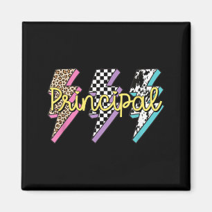 Principal Retro 80s 90s Leopard Print Lightening Magnet