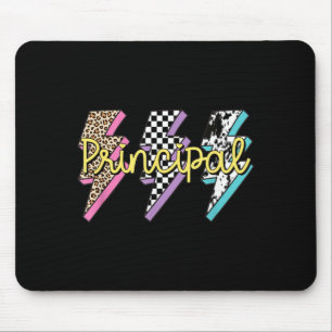 Principal Retro 80s 90s Leopard Print Lightening Mouse Pad