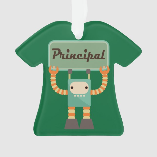 Principal Retro Robot Holiday Ornament (Front)