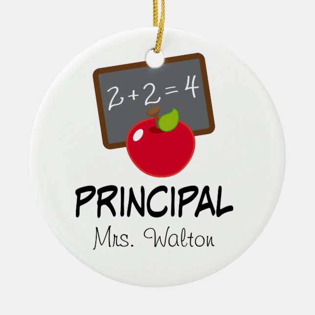 Principal School Ornament Personalised Gift (Front)