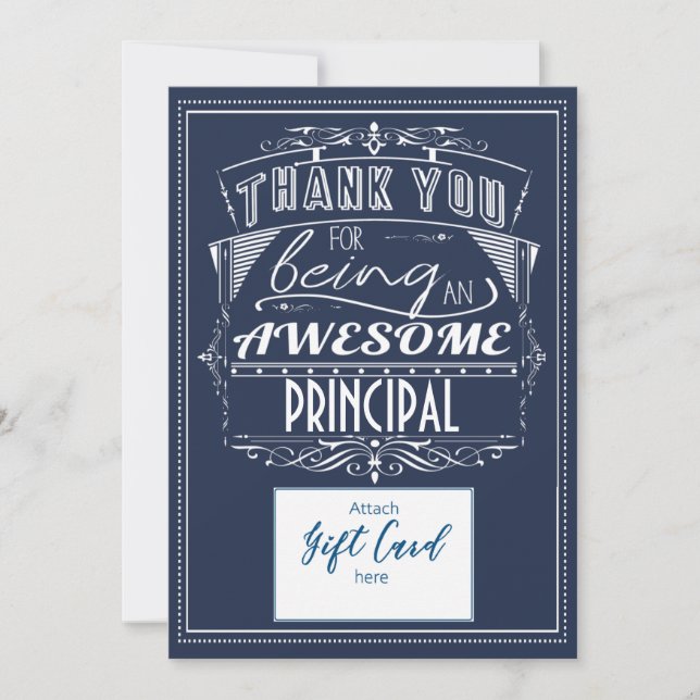 Principal Teacher Appreciation Gift Card Holder (Front)