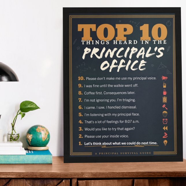 Principal Top 10 Funny Office Sayings Poster (Creator Uploaded)