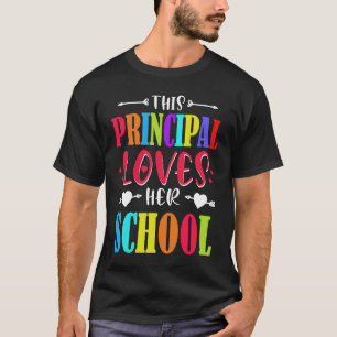 Principal Valentines Day Hearts Loves Her School T-Shirt