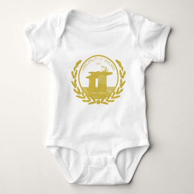 principality of sealand seal crest baby bodysuit (Front)