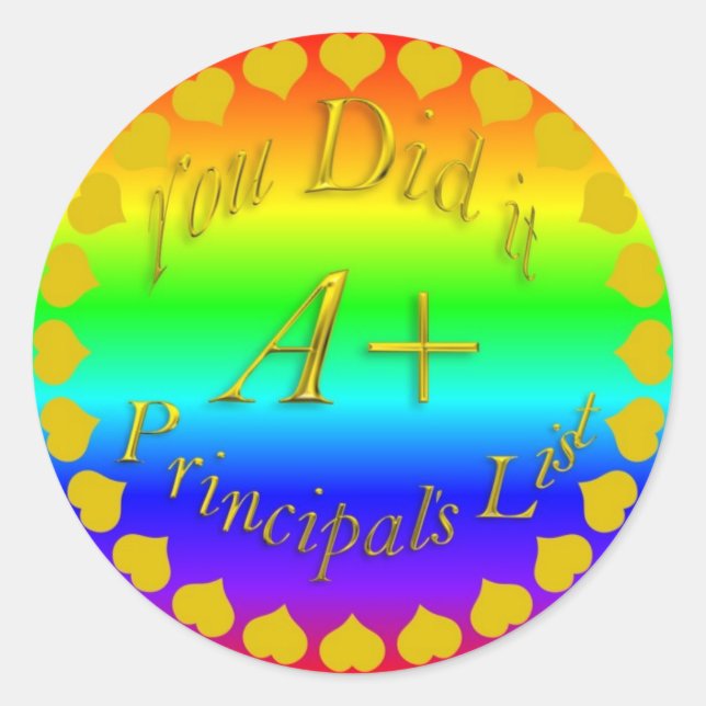 Principal's List Stickers (Front)