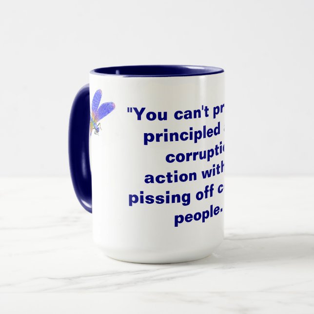 Principled anti-corruption Navy Mug (Front Left)