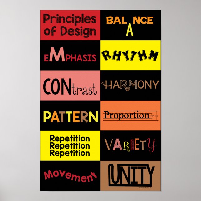 Principles of Design in Warm Colours Poster (Front)