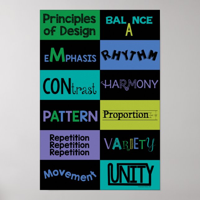Principles of Design with Cool Colours Poster (Front)