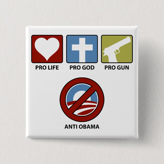 Princples Against Obama 15 Cm Square Badge (Front)