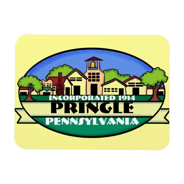 Pringle Pennsylvania small town souvenir magnet (Horizontal)