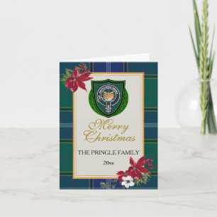 Pringle Scottish Clan Tartan & Crest Card