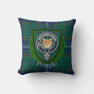 Pringle Scottish Clan Tartan & Crest Cushion