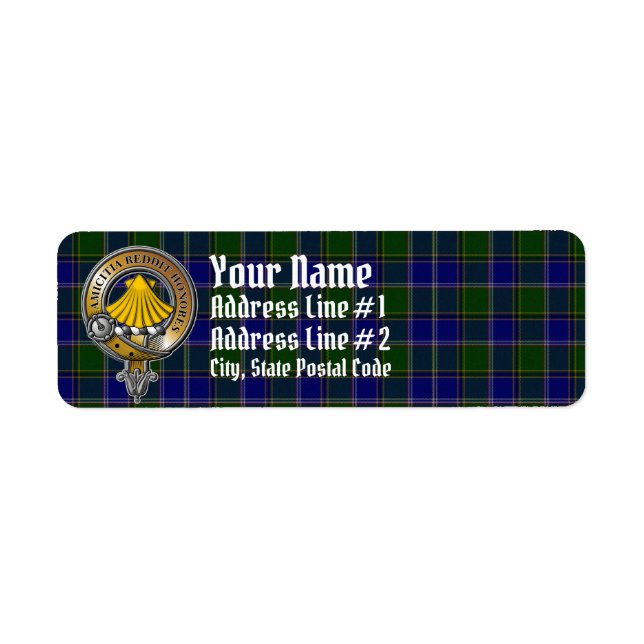Pringle Tartan & Badge Return Address Label (Front)