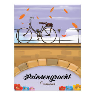 Prinsengracht,Canal Amsterdam Travel poster