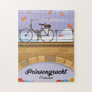 Prinsengracht,Canal Amsterdam Travel poster Jigsaw Puzzle