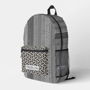 Print Cut Sew Backpack - Personalize B/W Leaves