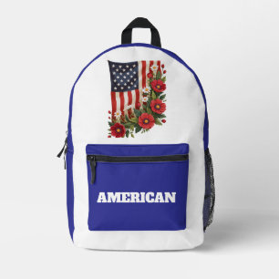 Print Cut Sew Bag-American Flag Floral Backpack