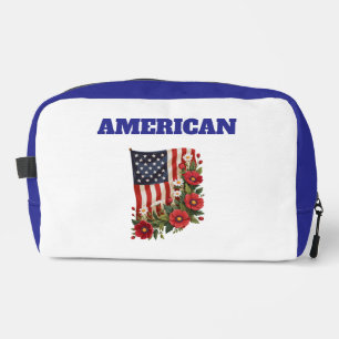 Print Cut Sew Bag-American Flag Floral Dopp Kit