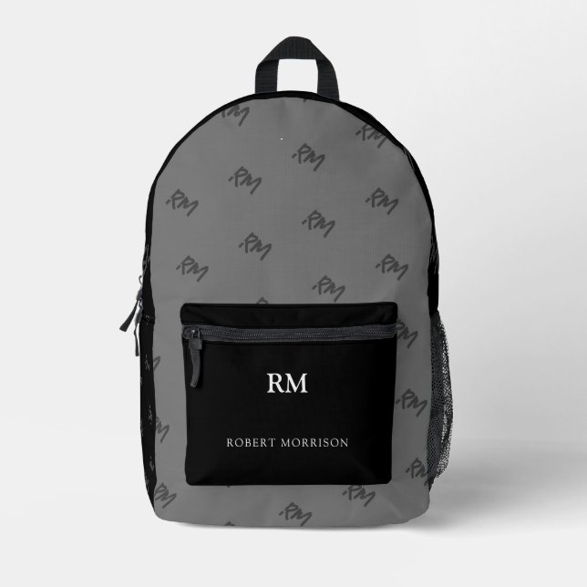 Print Cut Sew Bag black and grey one (Front)