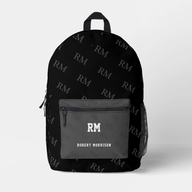 Print Cut Sew Bag black black grey monogram (Front)