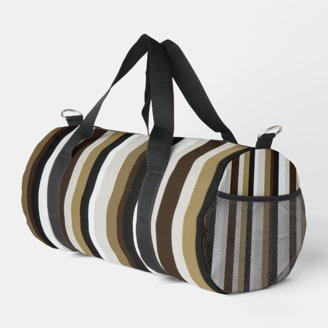 Print Cut Sew Bag Duffel Beige Brown Stripe (Right Corner)