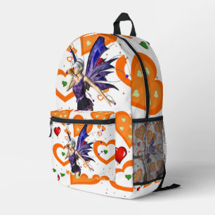 Print Cut Sew Bag Floral Fairy Orange Hearts