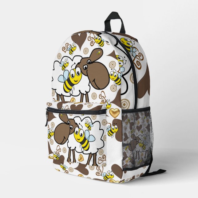 Print Cut Sew Bag Floral Sheep Bumblebee (Back Corner Right)