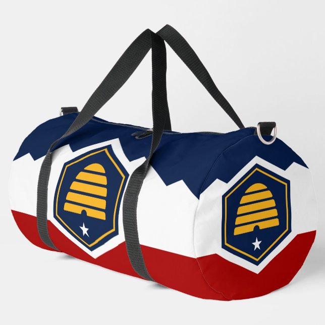 Print Cut Sew Bag, Utah State flag Duffle Bag (Left Corner)