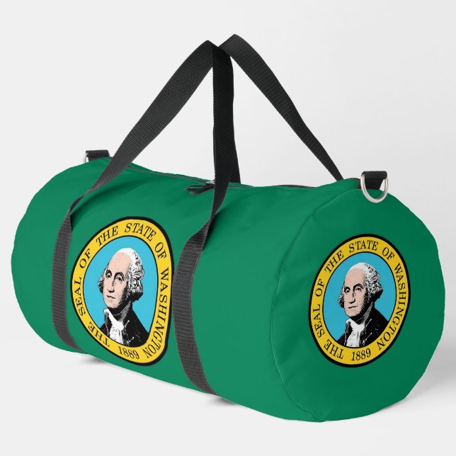 Print Cut Sew Bag, Washington State flag Duffle Bag (Left Corner)