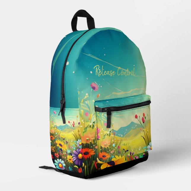 Print Cut Sew Bag with colourful meadow (Back Corner Left)