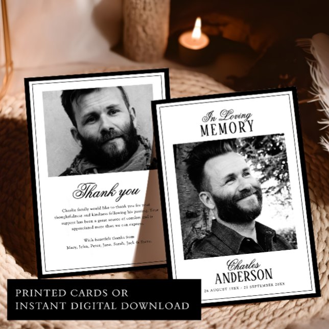 Print/Digital Loving Memory Memorial Thank You Card (Creator Uploaded)
