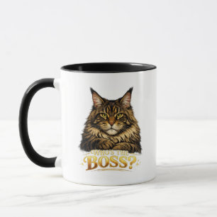 Print for a mug with a Maine Coon cat