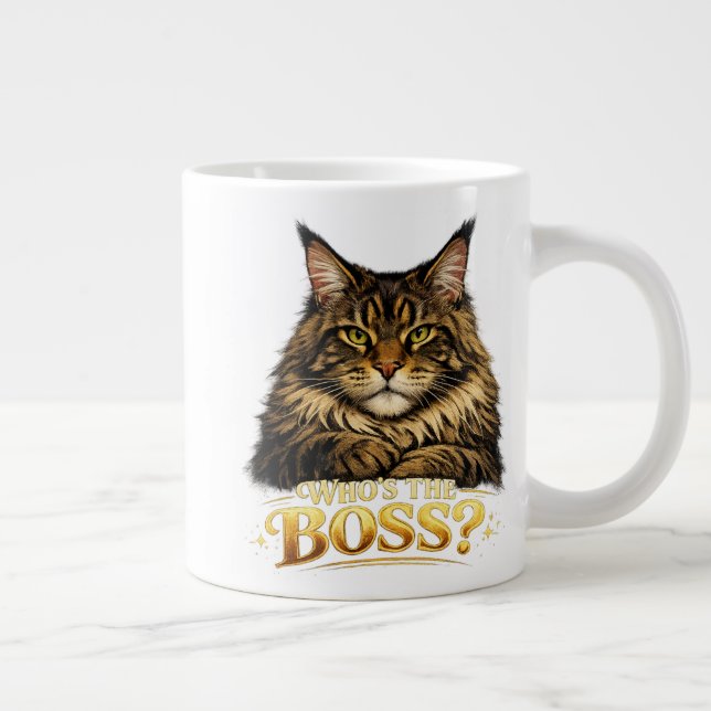 Print for a mug with a Maine Coon cat (Right)
