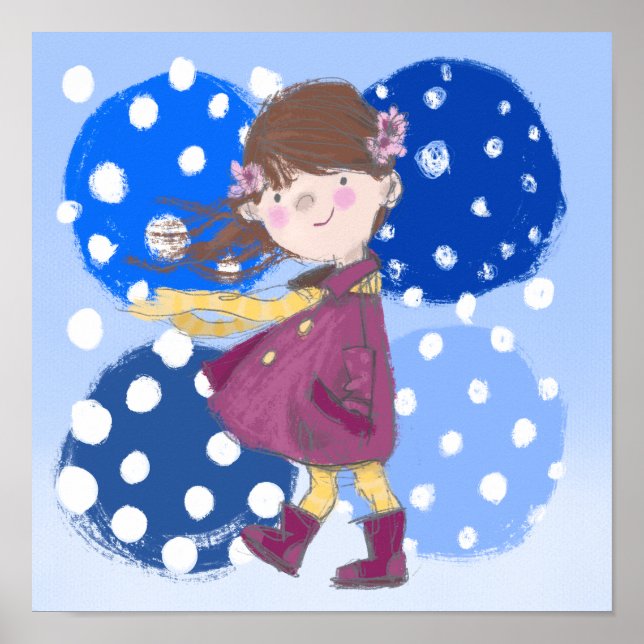 Print for girls room. Snowball (Front)