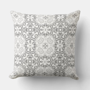 Print monochrome black and white lace pattern of Cushion