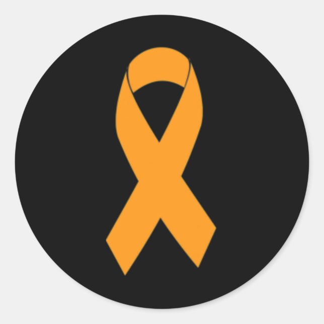 Print Multiple Sclerosis Ms Orange Ribbon  Classic Round Sticker (Front)